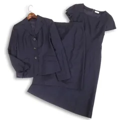 Harrods ハロッズ 通年★ ジャケット ワンピース スカート セットアップ 3点セット Sz.1 レディース 紺 ネイビー 日本製のサムネイル