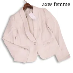 【新品 未使用】 axes femme アクシーズファム 通年★ ショールカラー 裾レース ジャケット ブレザー Sz.L レディースのサムネイル