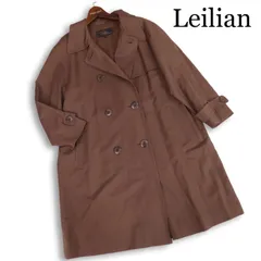 Leilian レリアン 秋冬～通年★ ウール100％ Lessona イタリア製生地 トレンチ コート Sz.9 レディース 日本製のサムネイル