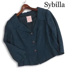 Sybilla シビラ 通年★ ジャガード フラワー 花柄 ショート ジャケット ボレロ Sz.L レディース 日本製のサムネイル