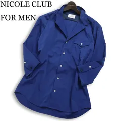 NICOLE CLUB FOR MEN ニコルクラブ フォーメン 春夏 襟ワイヤー★ 7分袖 スリム シャツ Sz.50 メンズ