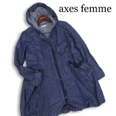 axes femme アクシーズファム 通年 フリル♪ デニム フーディー バルーン ジャケット コート Sz.M レディースのサムネイル