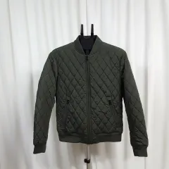 ザラ メンズ キルティング ダウン カーキ 100