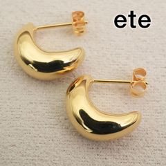 美品 ete チャンキーハグピアス イエローゴールド シルバー925 K18