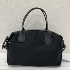 2725　ROBERTA PIERI　ロベルタピエリ　 ハンドバッグ　TATAMI　タタミ　 総柄　ブラック系　黒　ナイロン　 レザー　レディースのサムネイル