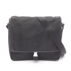 プラダ PRADA ショルダーバッグ メッセンジャーバッグ ブラック ナイロン サフィアーノレザー ショルダーバッグ ユニセックス Used B