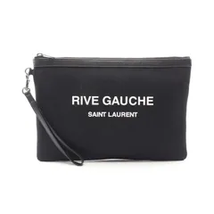 サンローランパリ SAINT LAURENT PARIS セカンドバッグ クラッチバッグ RIVE GAUCHE 581369 ブラック/ホワイト キャンバス レザー リヴゴーシュ クラッチバッグ メンズのサムネイル