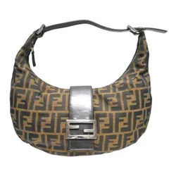FENDI フェンディ ズッカ マンマバケット キャンバス/レザー ワンショルダーバッグ ハンドバッグ ブラウン K2602-k194