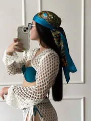 アクセサリー レディース スカーフ 1個 レディース バンダナ ファッショナブル ボヘミアン ペイズリー柄 サテンスカーフ、エレガントで軽量なヘッドスカーフアクセサリー、デイリーカジュアルウェア用、カット ショール