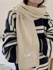 アクセサリー レディース スカーフ 1個 レディース 無地 ニット 暖かい 多用途 装飾用スカーフ、冬のアクセサリーに適しています
