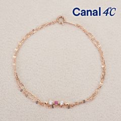 4℃ K10 PG ルビー ラウンド スクエア ブレスレット - メルカリ