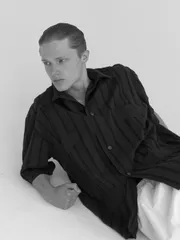 Marvine Pontiak Shirt Makers マービンポンティアックシャツメーカーズ Bubbly SH Black Fringe MPSM-2204S オープンカラー ストライプキューバシャツのサムネイル