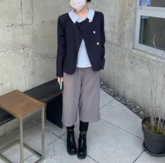 ロージーモンスター ceremony scallop jacket 紺 - メルカリ
