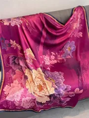 アクセサリー レディース スカーフ 1枚 女性用バンダナ サテン カシューナッツ柄 大判スカーフ、滑らかな質感、日常着、休暇、旅行に適しています