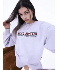 ユニセックス SCULPTOR 90's ロゴ 刺繍 スウェットシャツ プルオーバー スウェット ロングスリーブのサムネイル