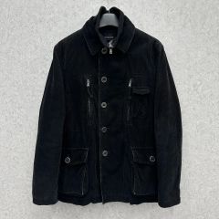 90s ラルフローレン コーデュロイサックコート ブラック XL