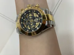 DANIEL&DOUGLAS 自動巻き 腕時計 DD8802 スケルトン ゴールド コンビ メンズ 機械式 裏スケ 動作品 クロノ風デザイン