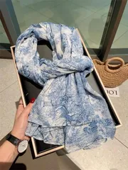 アクセサリー レディース スカーフ 1枚 ブルーのスカーフ、女性用の多用途冬用ショール、春/秋用シフォンスカーフ、暖かいネックラップ、特大サイズのショール/ビーチタオル