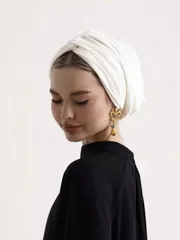 アクセサリー レディース スカーフ 1個 女性用クラシックソリッドカラーケモ ターバン帽子、高弾性&プリーツデザイン、滑り止め&通気性、マルチレイヤープリーツヘッドスカーフ、快適なソフトモーダル ニット生地、ヒジャ