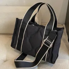 トートバッグ 可愛い ブラック 黒 小さめ ナイロン 新品 レディース 人気無地