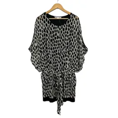 DIANE VON FURSTENBERG(DVF)(ダイアン・フォン・ファステンバーグ) ワンピース サイズ4 S レディース美品  - グレーベージュ×黒