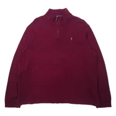 POLO RALPH LAUREN ハーフジップ スウェット XL パープル コットン ESTATE RIB スモールポニー刺繍