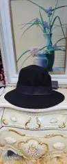 デニム黒色中折れスタイル帽子