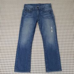 極美品】トゥルーレリジョン メンズ ダメージ加工 スキニー デニム 
