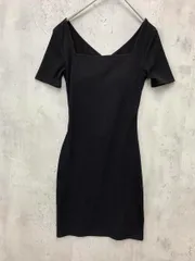 美品 GYDA ジェイダ 072230326401-01 カップ付き BACKクロスレースアップタイト ワンピース sizeF/黒 ■◆ レディース