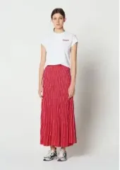 SANDRO サンドロ ピンクレッド Long ロング ニット スカート 1 サイズ 正規品のサムネイル