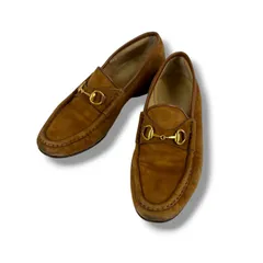 GUCCI グッチ　ホースビット　ローファー　レザーシューズ　ブラウン　スエード　5ハーフ　B 23.5cm