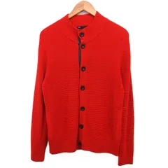 23区 オンワード樫山 HOMME ワッフル ニット カーディガン 無地 ウール 48 レッド 赤 /FT ■ECC003のサムネイル
