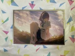 島田しほ 額装入り直筆イラスト A4サイズ資料 ポスター ガールズ