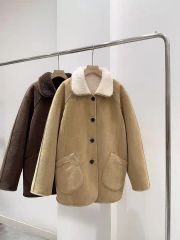 新品 イタリア製 STRAN IDEA リアル ムートン ジャケット コート M 