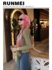 アクセサリー レディース スカーフ 1枚 レディース ガーデンスタイル 水彩プリントスカーフ、防護ショール、エレガントな多機能ラップ、デイリーアウトドアウェアに適しています、サイズ50x160cm、ドレスとよく合い