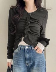yk様専用フリル襟ボートネックTシャツ - メルカリ