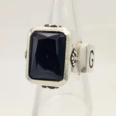 【美品】ROYALORDER　ロイヤルオーダー　ゴッドスクエアリング　オニキス　SILVER　シルバー925　18号　28.3gのサムネイル