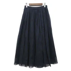 マッキントッシュ ロンドン MACKINTOSH LONDON ガスボイル オーガンジー スカート フレア ロング丈 ネイビー 紺 38 G5S02123 美品のサムネイル