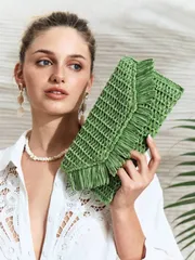 バッグ レディース クラッチバッグ ティーンエイジャー用編み込みストロークラッチバッグ、女性用ファッショナブルクラッチバッグ