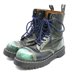 Dr.Martens ドクターマーチン UK5 10ホール スチールトゥブーツ 8761 BXB BOOT ウィメンズ レディース レザー グリーン/ブルー  35005497のサムネイル
