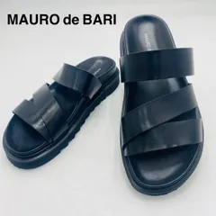MAURO de BARI　マウロ ディ バリ　ナッパレザートリプルストラップサンダル　イタリア製　40　ブラック/黒のサムネイル