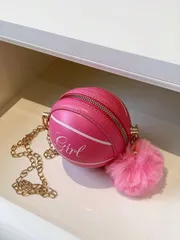 バッグ レディース ショルダーバッグ 軽量ビジネスカジュアルミニネオンピンクバスケットボールデザインラウンドポーチ、ティーンエイジャー、大学生の女の子、初心者、オフィスワーカーに適しています。オフィス、大学、仕事、