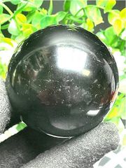 大きめ！虹入り！残りわずか】最強魔除け 天然石 モリオン 丸玉93