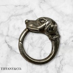 ティファニー　ヴィンテージ　ドッグ　ヘッド　キーリング　925 Tiffany&Co. ティファニー 犬 モチーフ キーリング 希少 925