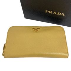 プラダ サフィアーノ レザー ロングウォレット ゴールド 長財布 - メルカリ
