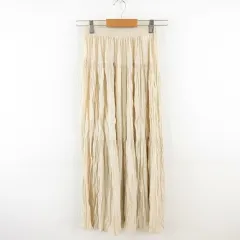 ユニクロ UNIQLO INES DE LA FRESSANGE ツイストプリーツロングスカート ベージュ XXS *A594