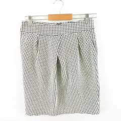 バナナリパブリック BANANA REPUBLIC ミニスカート タイト 総柄 ストレッチ 黒 白 2 *A358