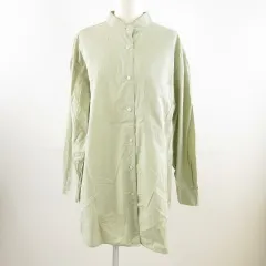 ユニクロ UNIQLO U オーバーサイズシャツ 長袖 ライトグリーン 緑 L *T11