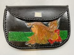 Bag61 ハンドメイド レザークラフト・カービング レザー彫刻 ブラック