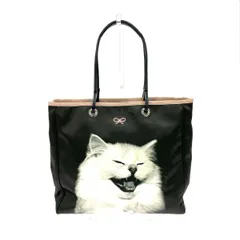 ANYA HINDMARCH アニヤハインドマーチ トートバッグ  猫柄　ナイロン 転写プリント   ブラック レディース / 240001199435のサムネイル
